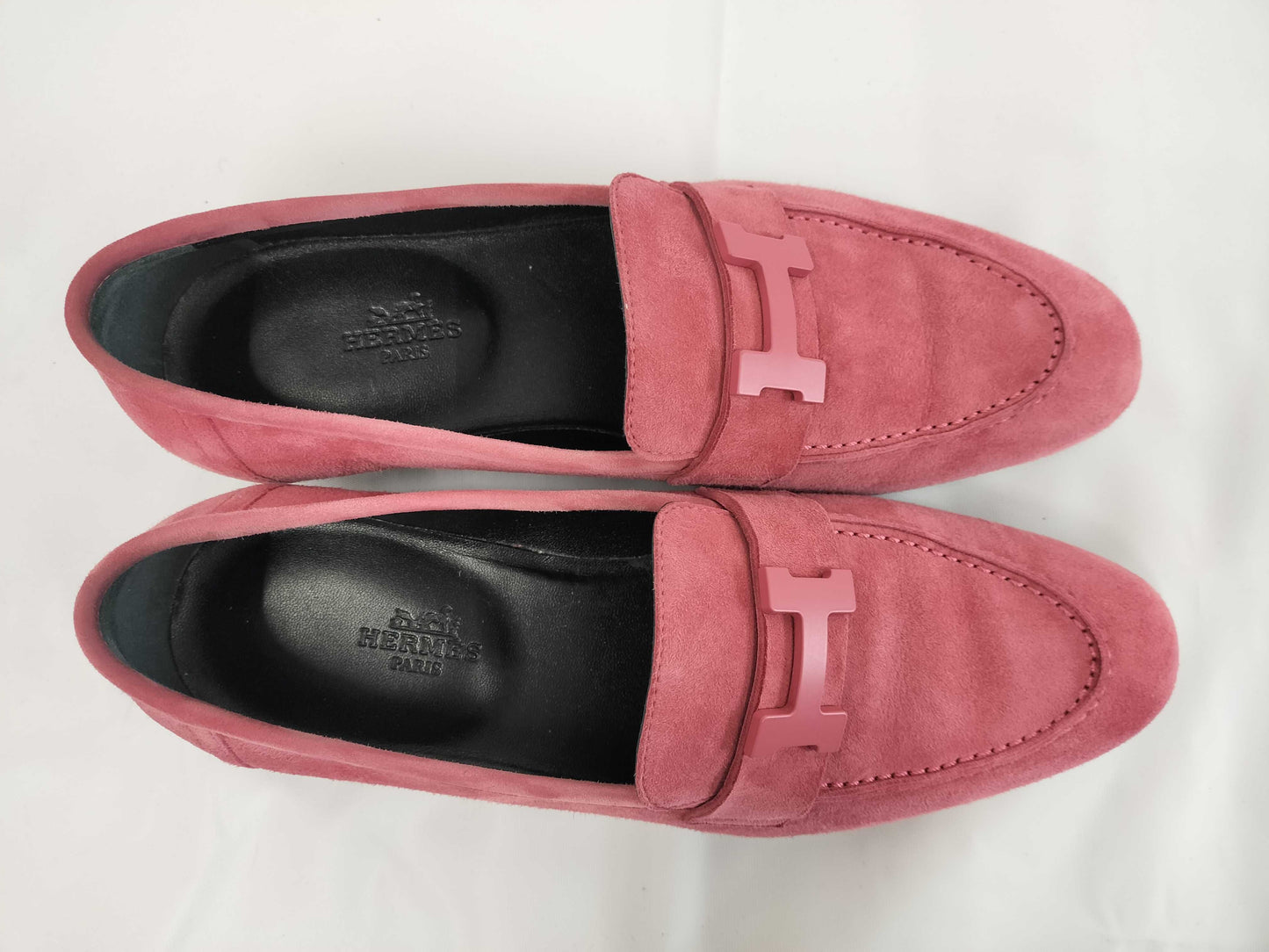 HERMES Paris Moccasin Suede Loafers Size 36.5