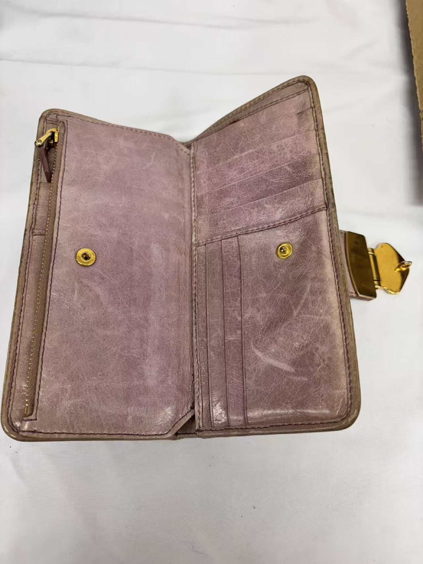 Miu Miu MIUMIU Pink Leather Long Wallet