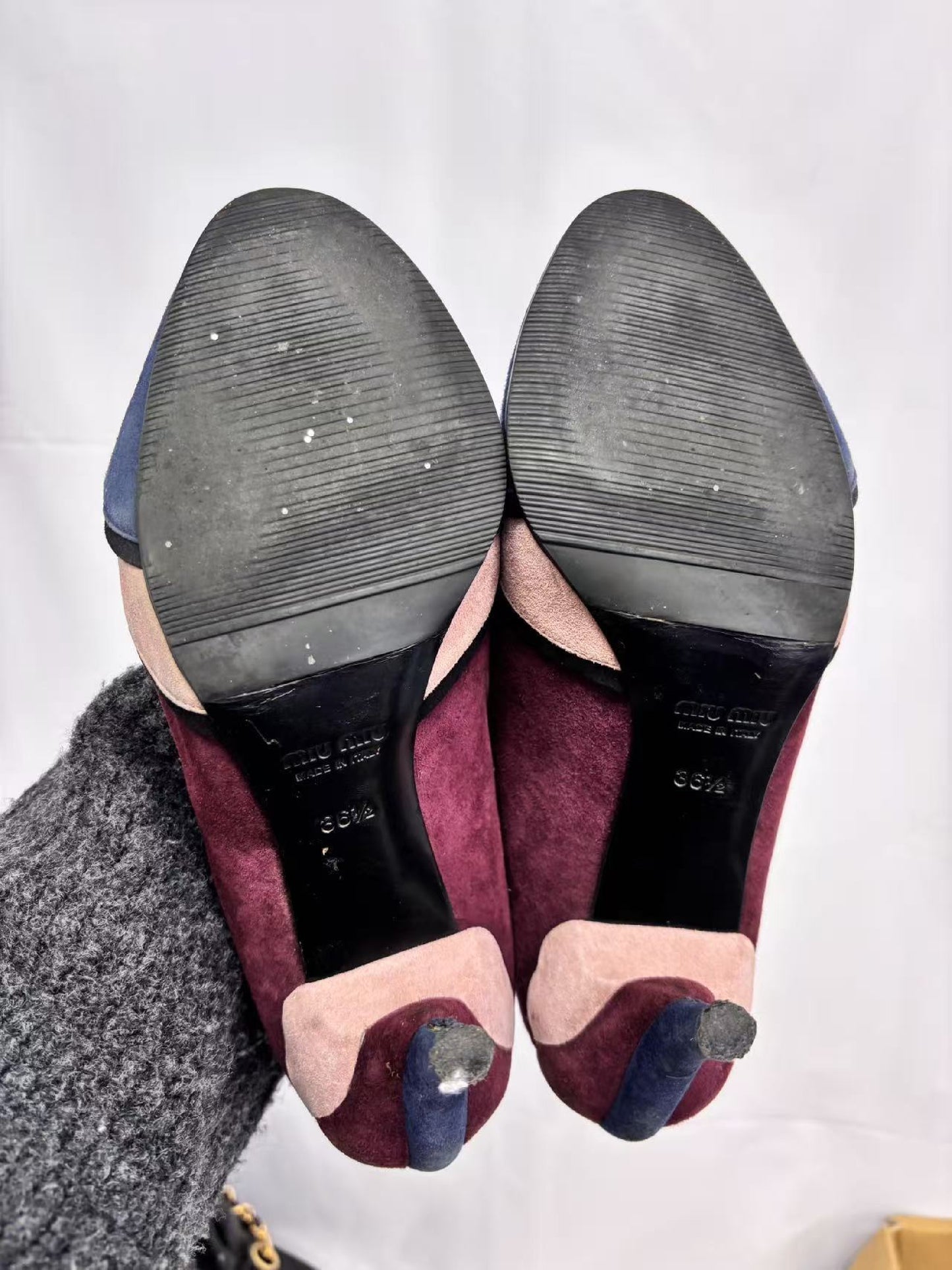 Miu Miu MIUMIU Open-Toe Mid-Heel Pumps 