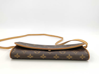 LOUIS VUITTON Monogram Pochette Twin GM M51852 CA1929 Brown Shoulder Bag