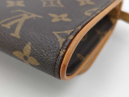 LOUIS VUITTON Monogram Pochette Twin GM M51852 CA1929 Brown Shoulder Bag