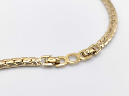 Dior Chain Necklace Rhinestone Gold Necklace
