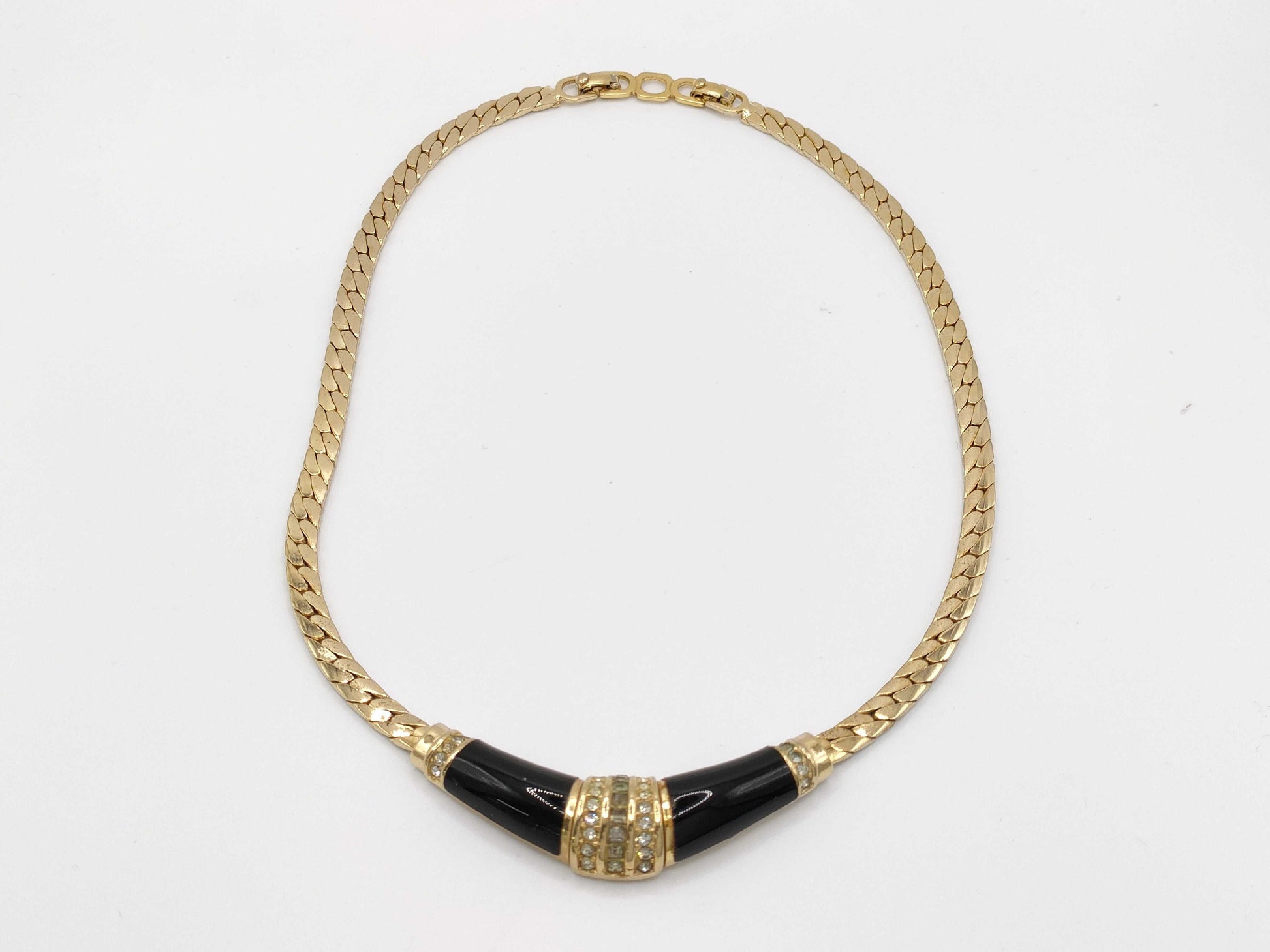 Dior Chain Necklace Rhinestone Gold Necklace