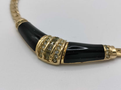 Dior Chain Necklace Rhinestone Gold Necklace