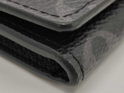 LOUIS VUITTON Envelope Carte de Visite Monogram Eclipse Business Card Case, Black Leather, M12874