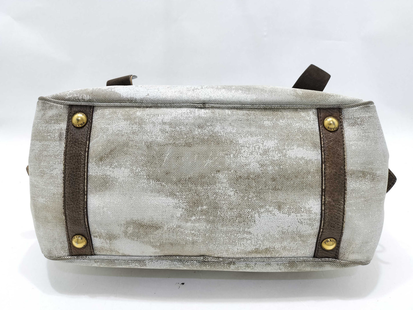 PRADA Prada Logo Jacquard Landscape Mini Boston Bag