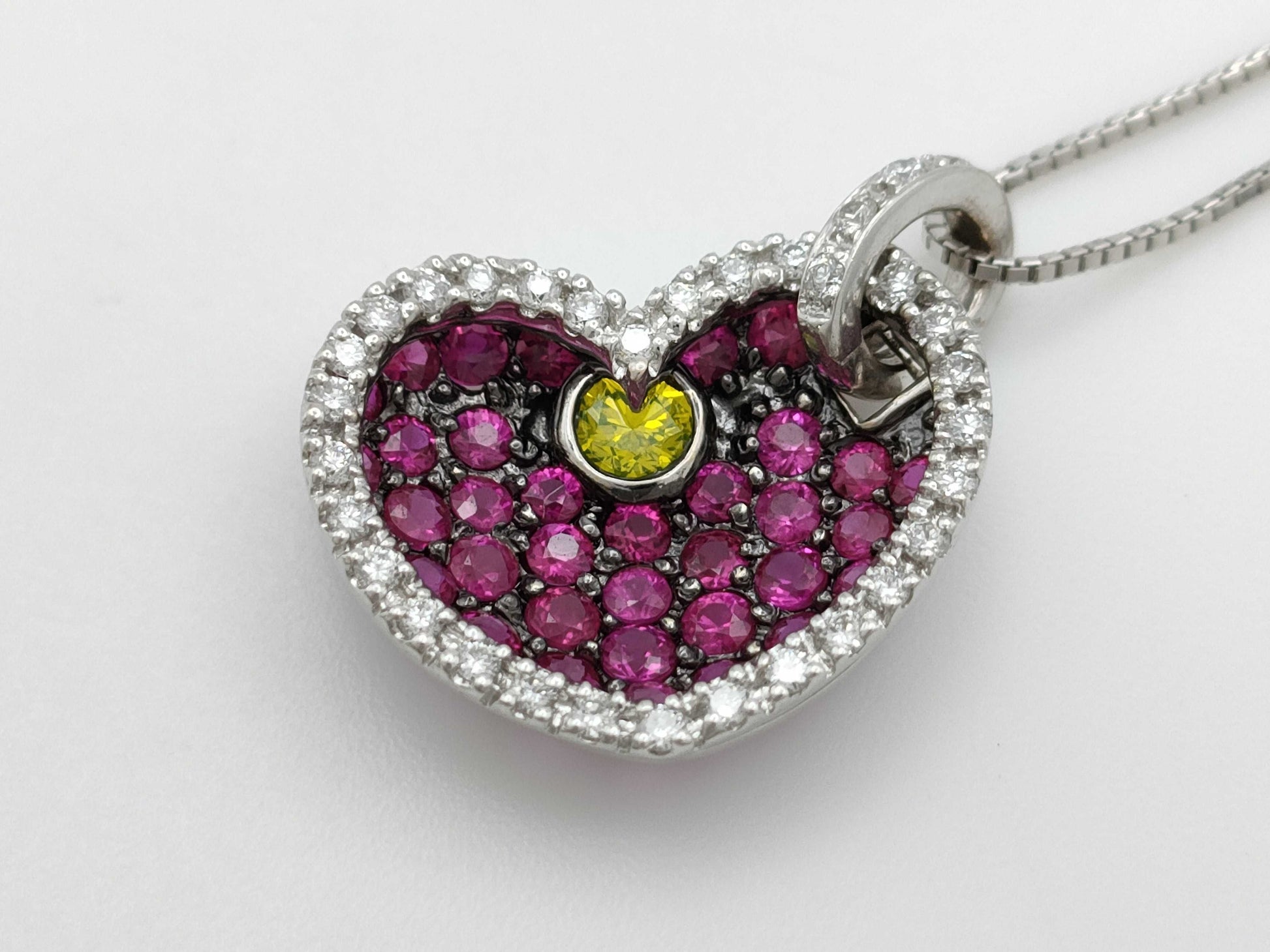 R1.12ct D0.12/0.25ct K18WG 5.5g Necklace 