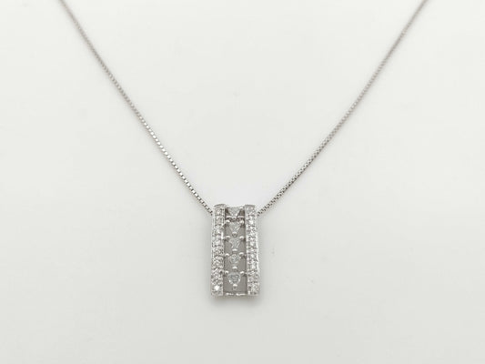 D0.19ct/0.15ct K18/K18WG 4.8g Necklace 