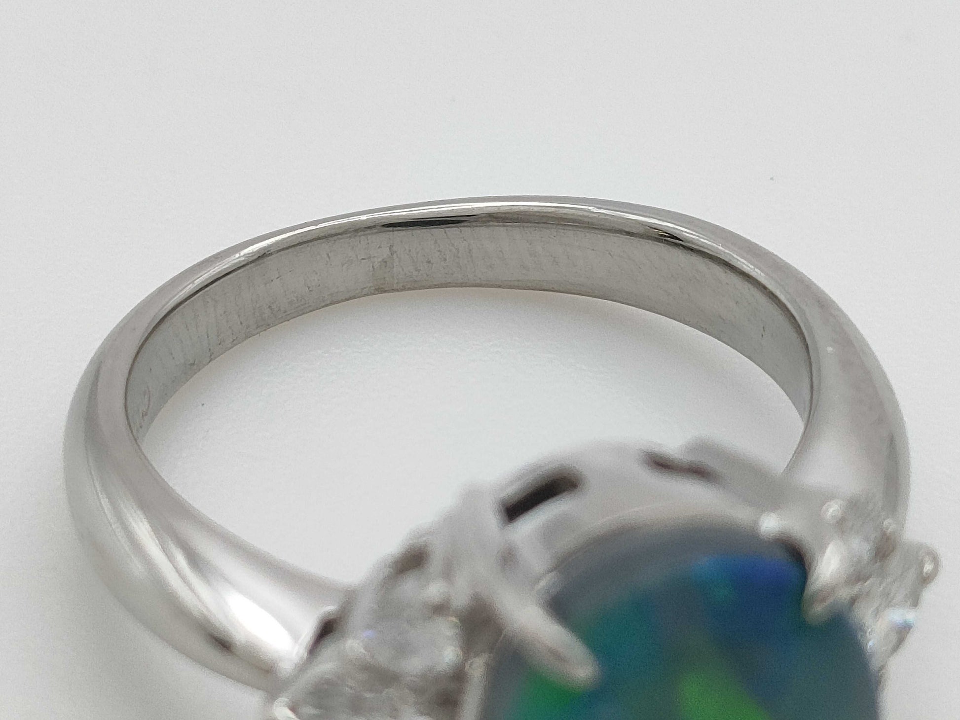 Black Opal 2.66ct D0.39ct PT900 6.7g Ring 