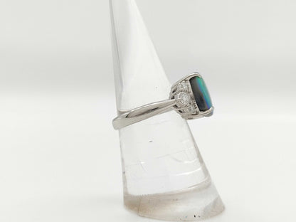 Black Opal 2.66ct D0.39ct PT900 6.7g Ring 