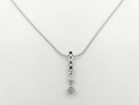 D0.30ct FD0.34ct K18WG 6.6g Necklace 