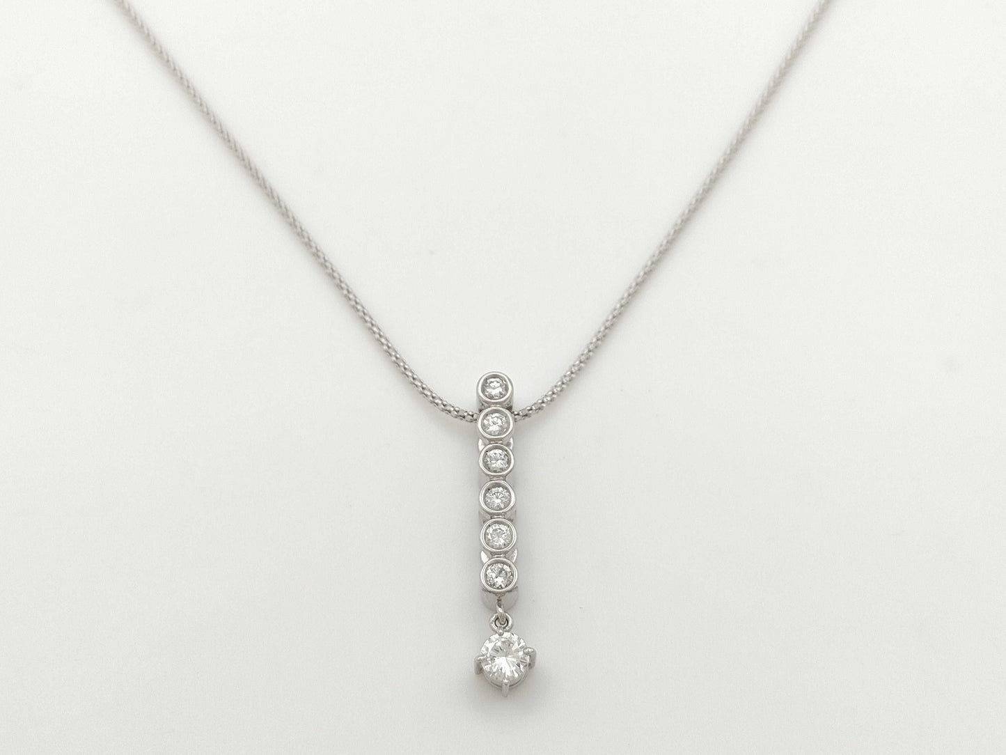 D0.30ct FD0.34ct K18WG 6.6g Necklace 