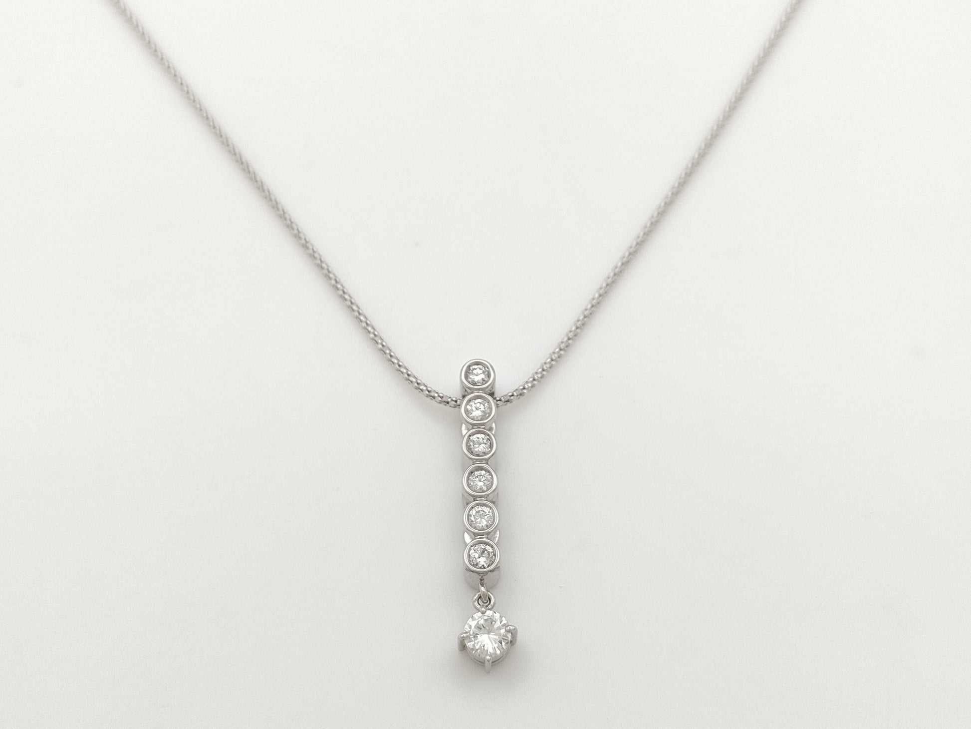 D0.30ct FD0.34ct K18WG 6.6g Necklace 