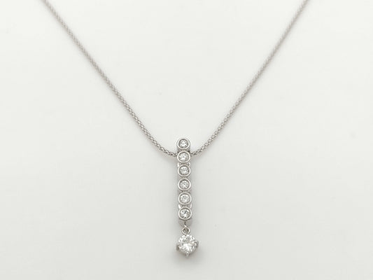 D0.30ct FD0.34ct K18WG 6.6g Necklace 