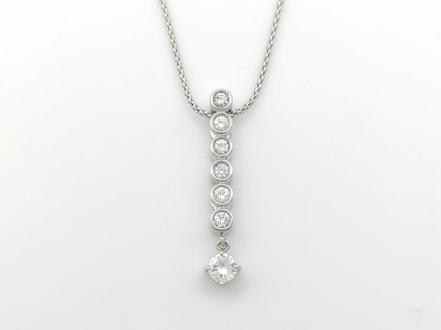 D0.30ct FD0.34ct K18WG 6.6g Necklace 
