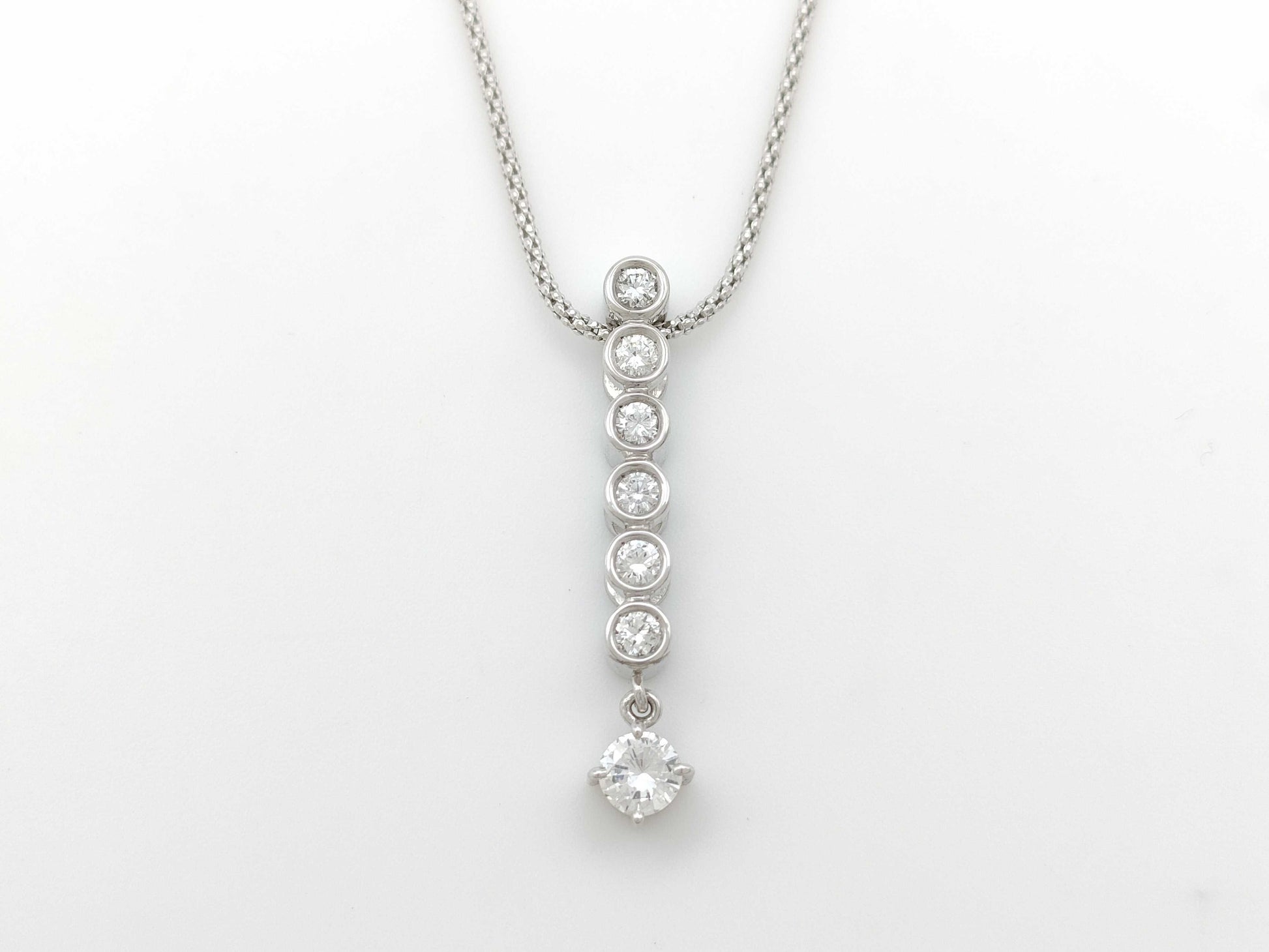 D0.30ct FD0.34ct K18WG 6.6g Necklace 