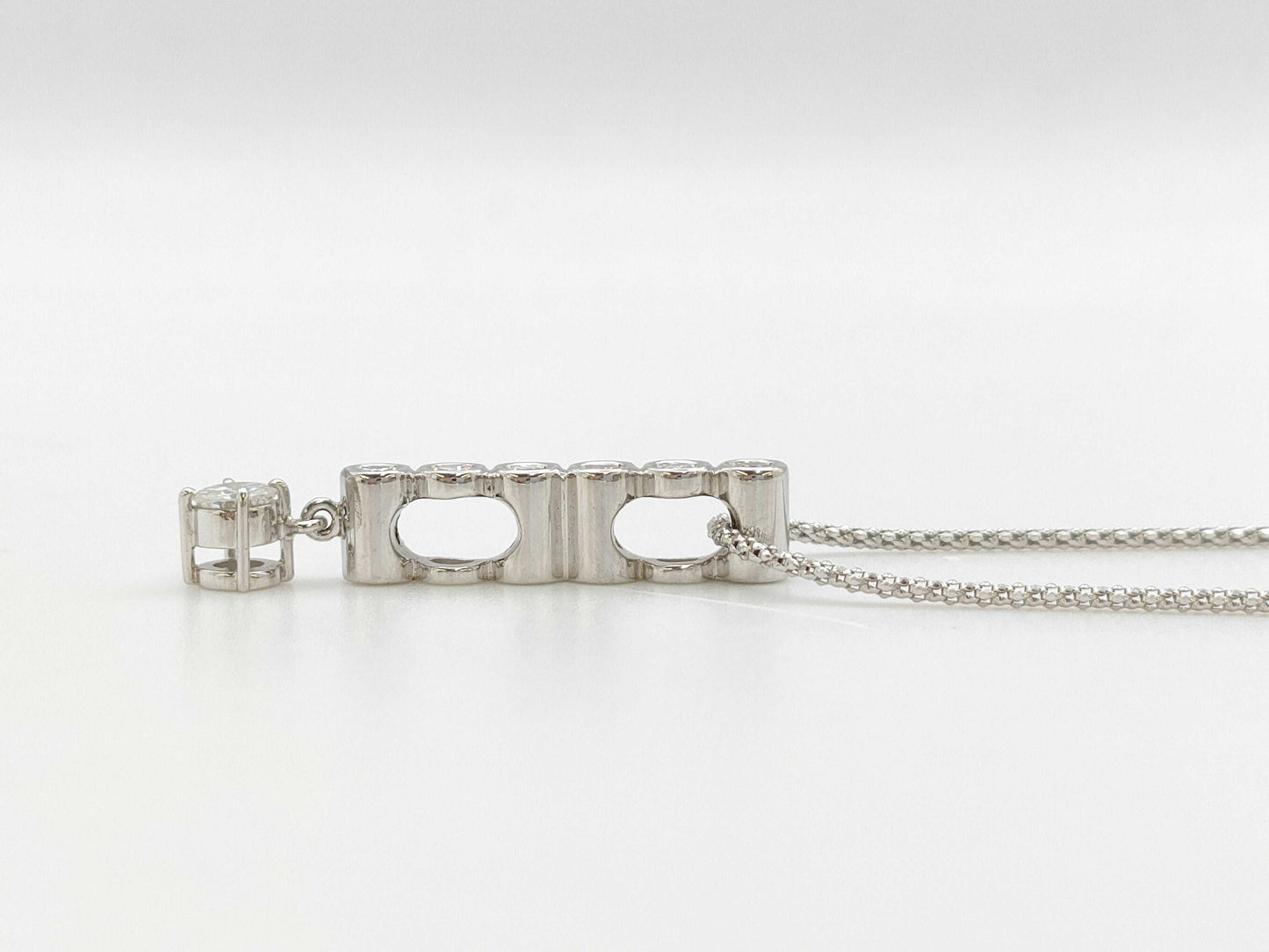 D0.30ct FD0.34ct K18WG 6.6g Necklace 