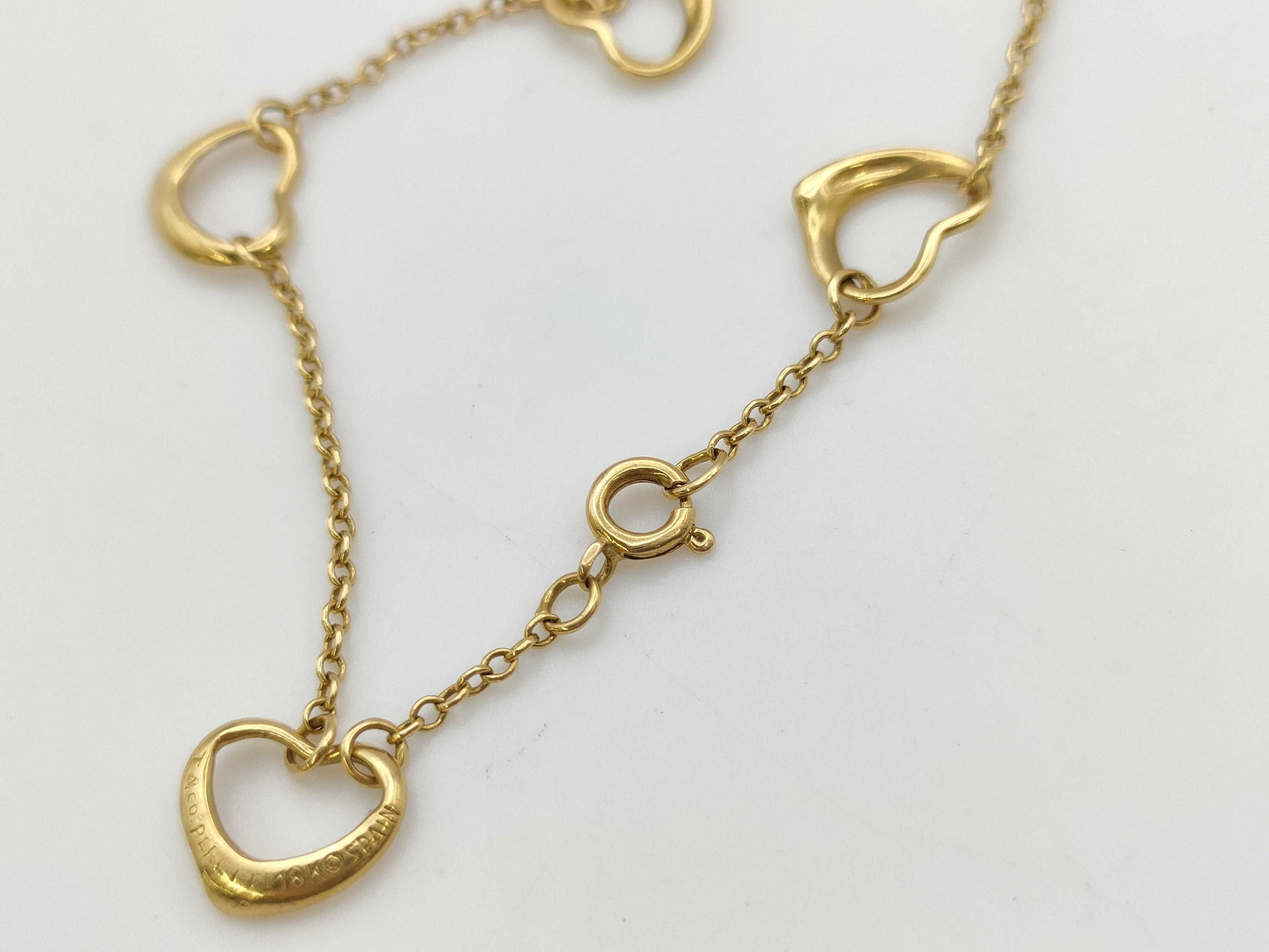 Tiffany & Co. Open Heart 5P 18K 3.7g Bracelet/Bangle 