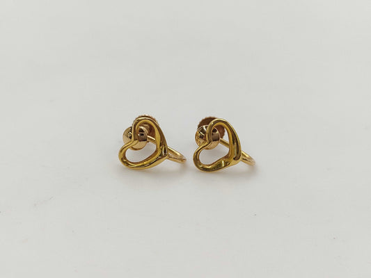 Tiffany & Co. Open Heart 18K 2.4g Earrings 