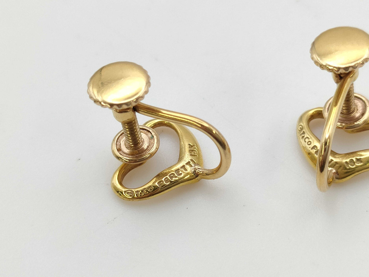 Tiffany & Co. Open Heart 18K 2.4g Earrings 
