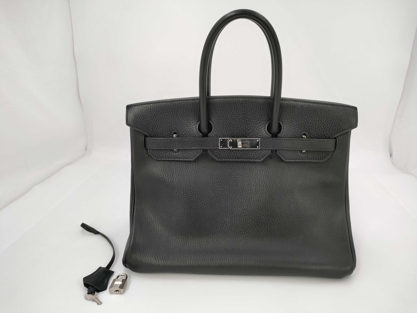 HERMES Birkin 35 Black with Silver Hardware, Handbag A