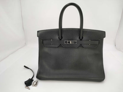HERMES Birkin 35 Black with Silver Hardware, Handbag A