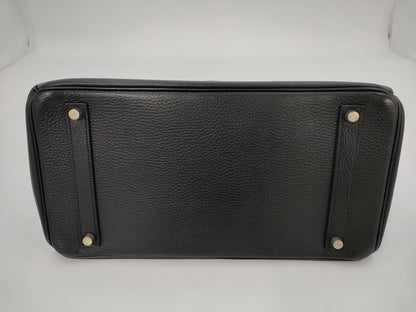HERMES Birkin 35 Black with Silver Hardware, Handbag A