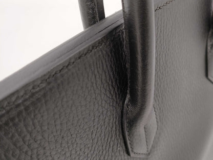 HERMES Birkin 35 Black with Silver Hardware, Handbag A
