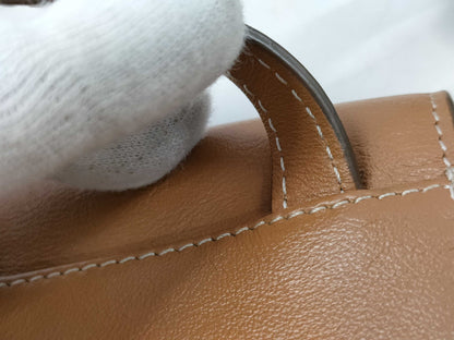 TODS T-Timeless Smartphone Pouch Shoulder Bag in Brown/Gold Leather