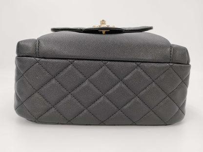 CHANEL Matelasse Backpack in Caviar Leather with Gold Hardware, Size 26