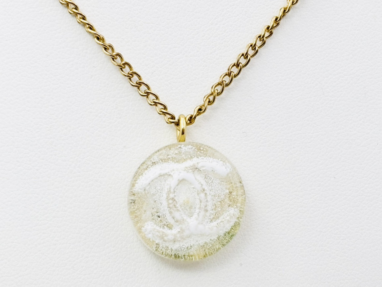 CHANEL Coco Mark Round Necklace 03A Resin Necklace