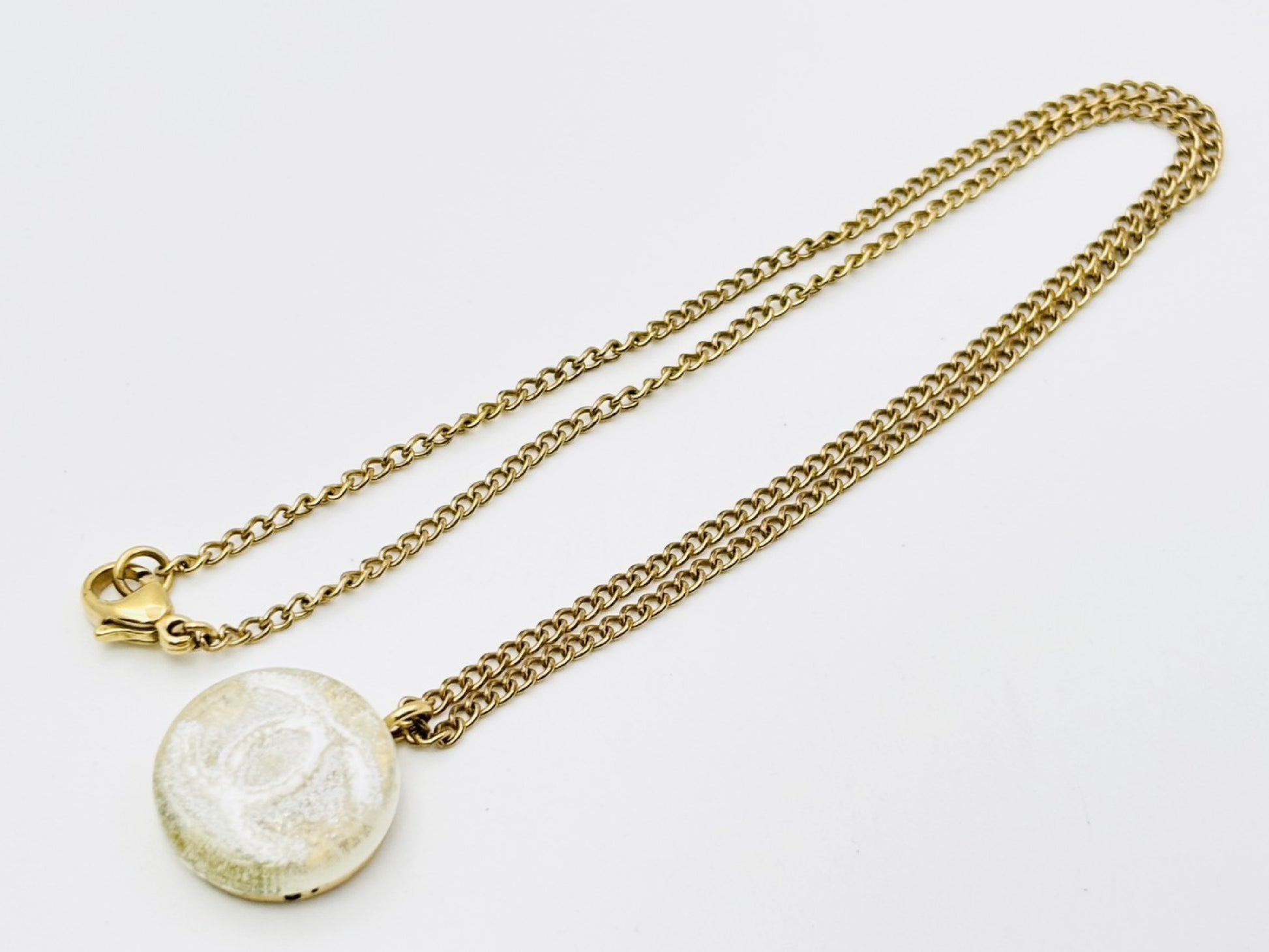 CHANEL Coco Mark Round Necklace 03A Resin Necklace
