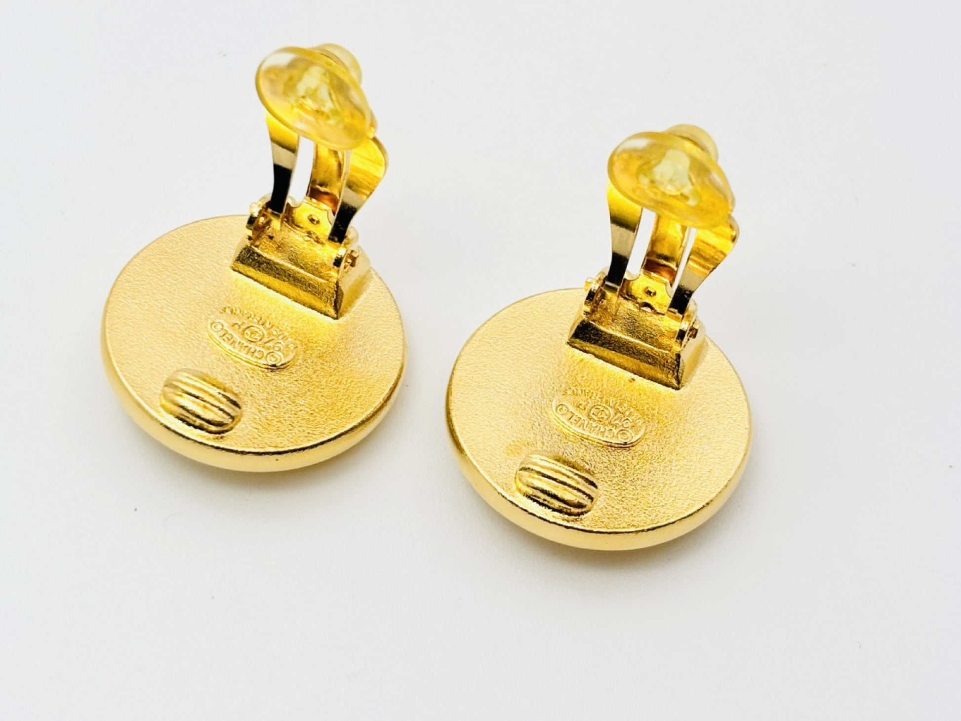 CHANEL Chanel Logo Camellia Round Earrings 97P Earrings