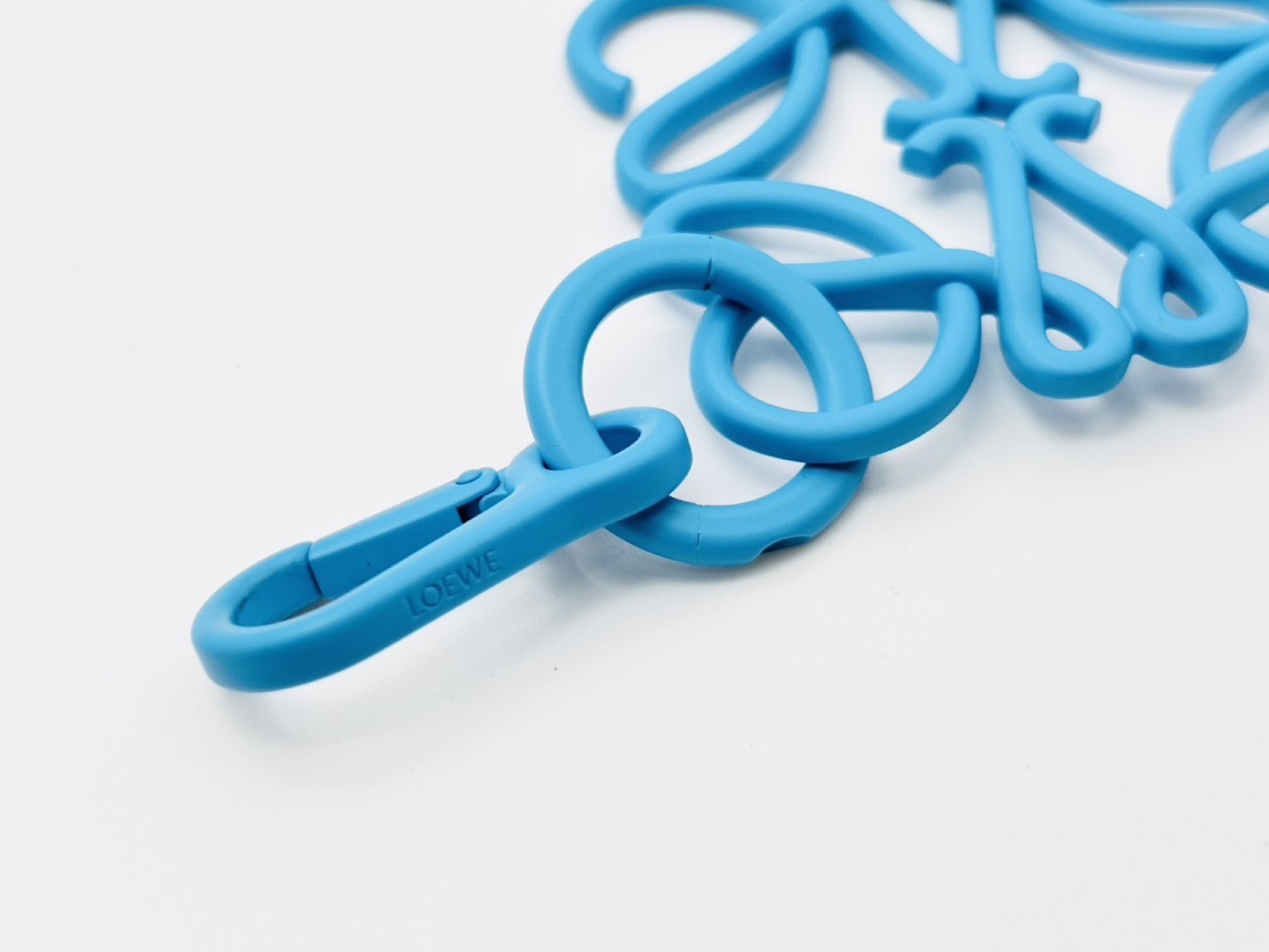 LOEWE Anagram Charm Key Ring Metal Blue Key Case/Key Holder