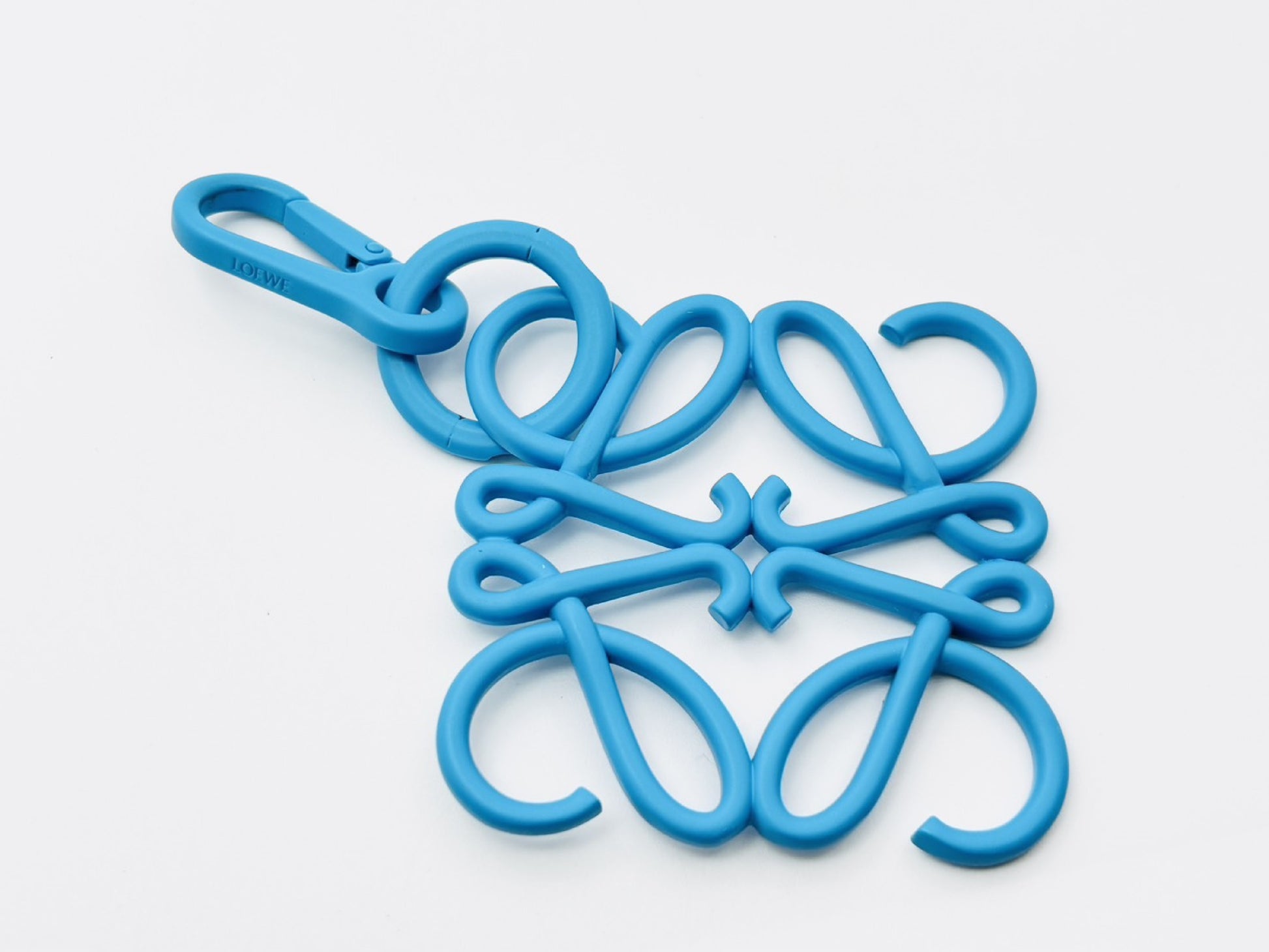 LOEWE Anagram Charm Key Ring Metal Blue Key Case/Key Holder