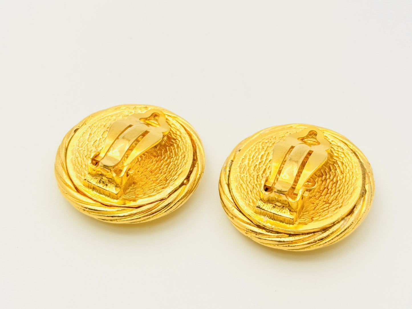 CHANEL Coco Mark Round Earrings 93P/2919 Gold Earrings