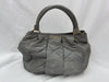 Miu Miu Logo Handbag Shoulder Bag Leather Gray 2-Way Bag Shoulder Bag