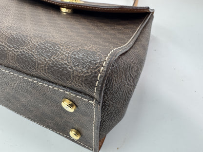 CELINE PVC Macadam 2-Way Brown Handbag