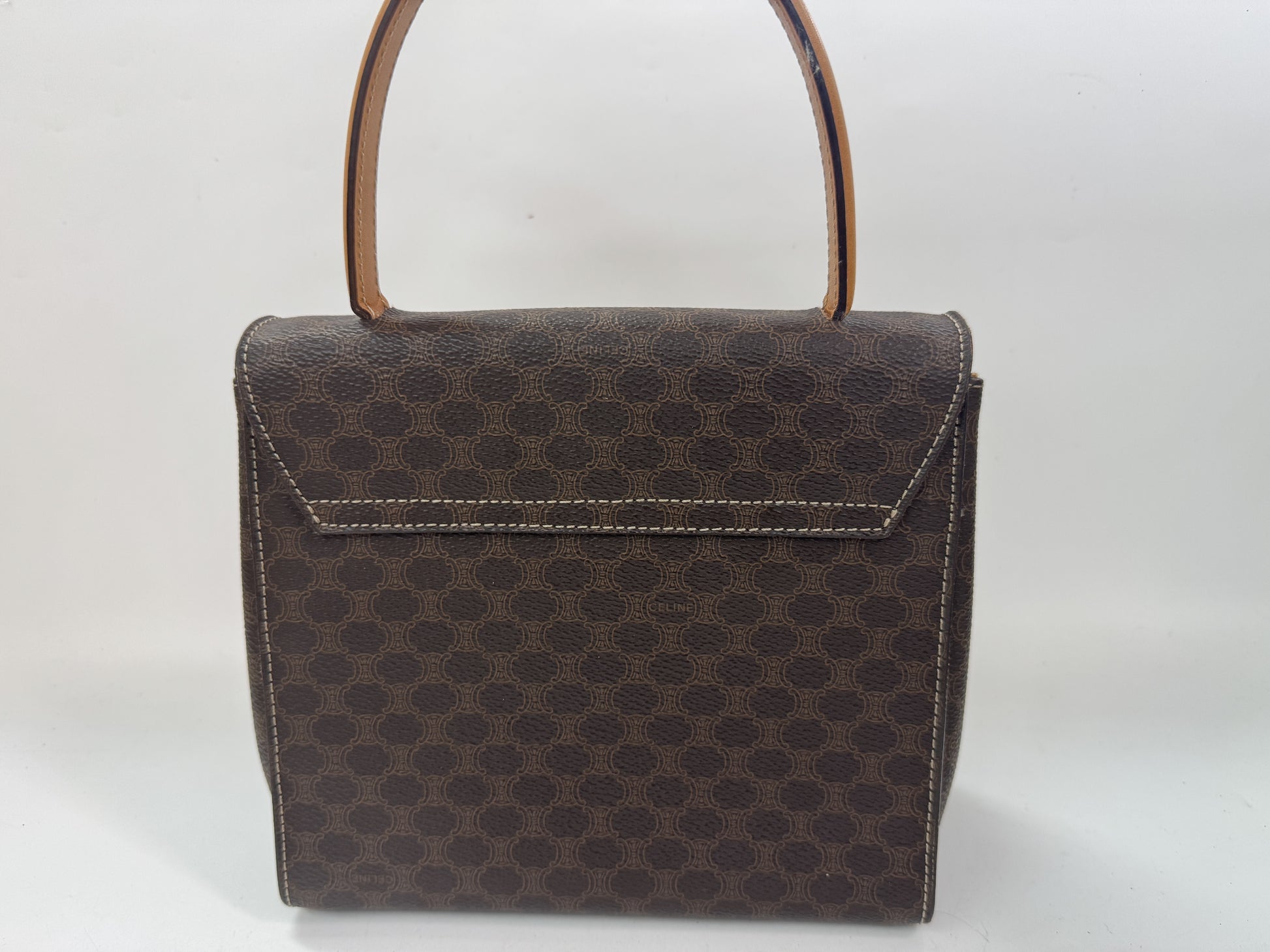 CELINE PVC Macadam 2-Way Brown Handbag