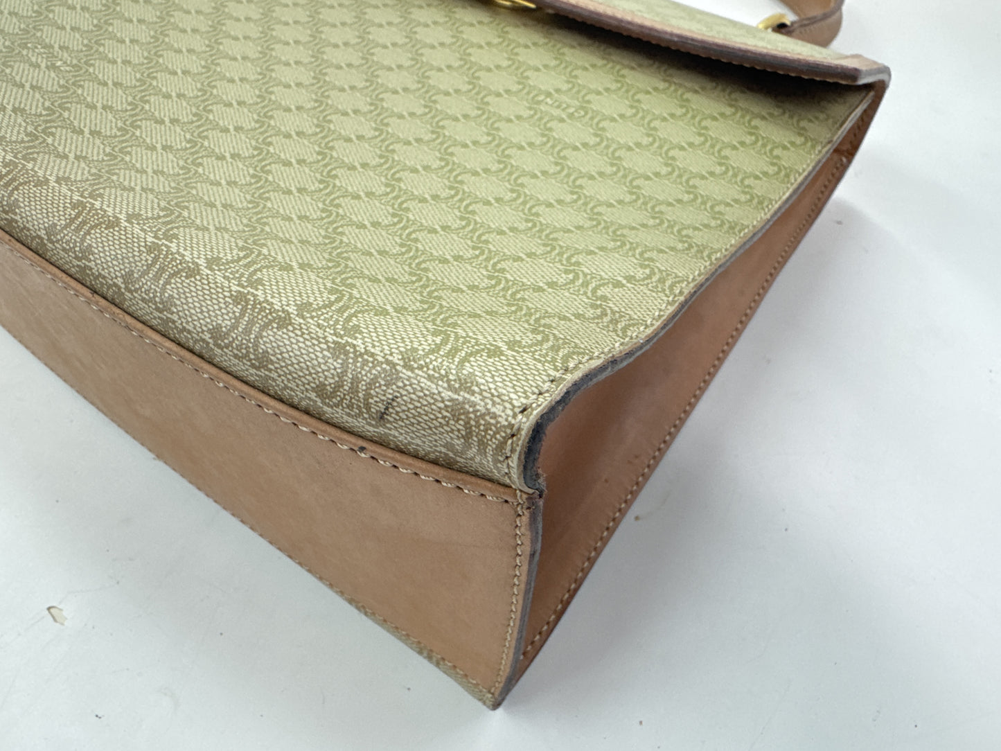 CELINE Macadam Top Handle Handbag with Gancini Hardware, PVC