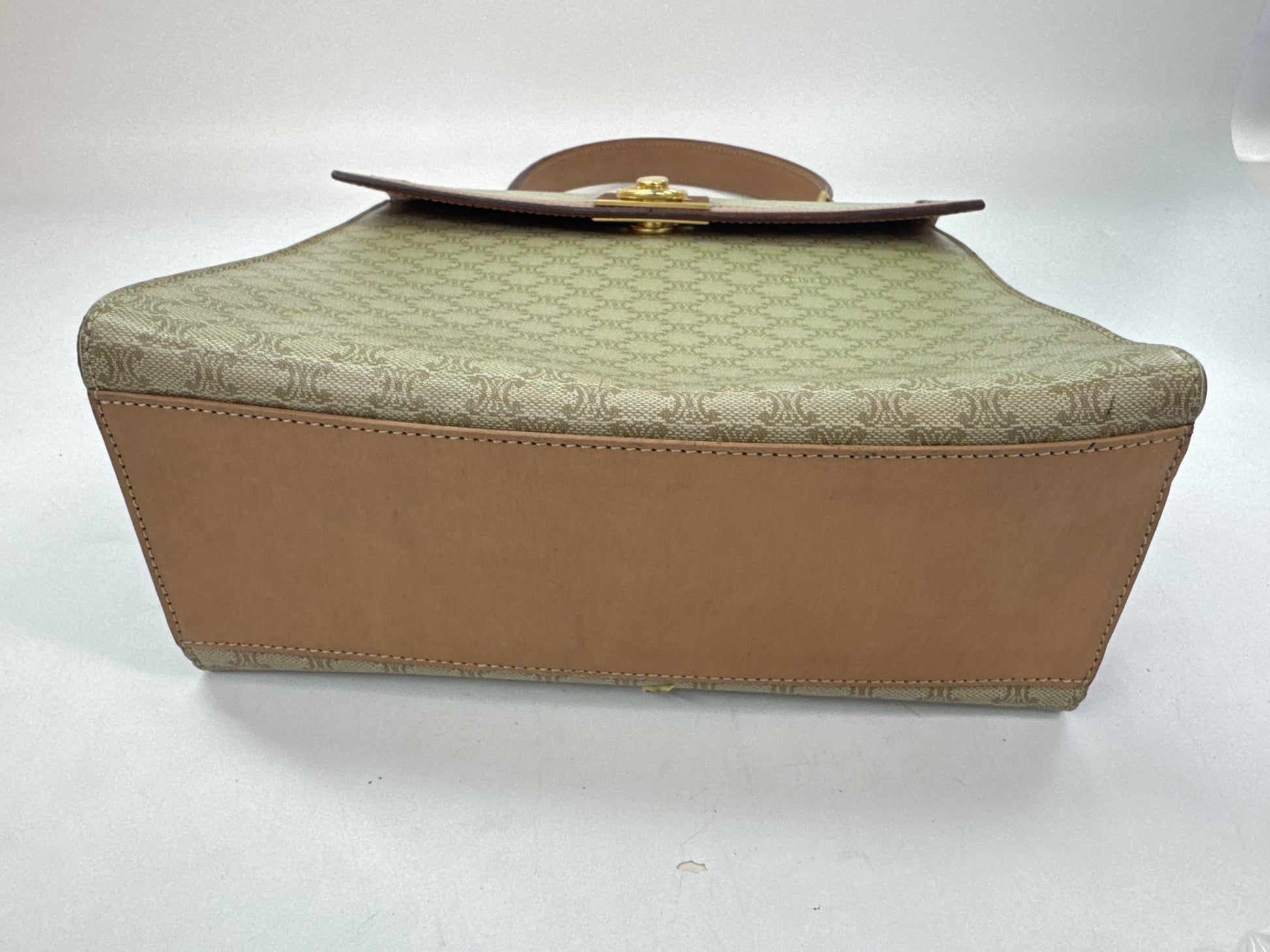 CELINE Macadam Top Handle Handbag with Gancini Hardware, PVC