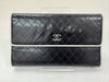 CHANEL Bicolor Caviar Tri-fold Long Wallet