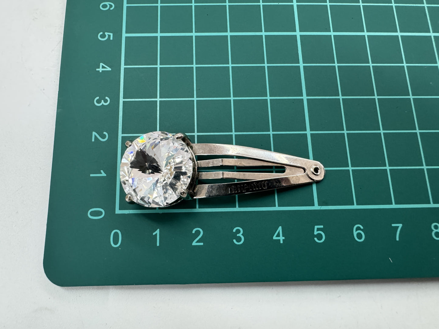 Miu Miu Bijou Rhinestone Crystal Hairpin Silver Hair Accessory