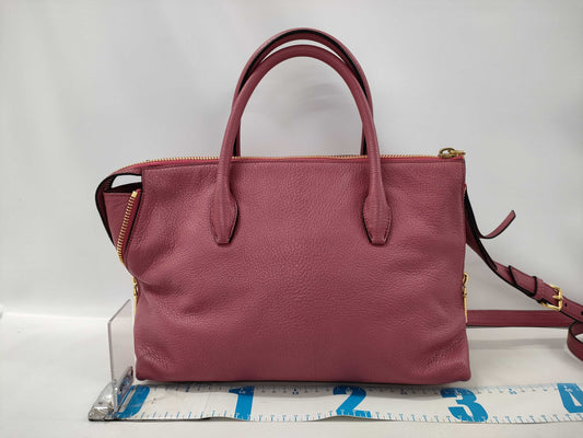 Miu Miu RN1016 Madras 2-way Shoulder Bag, Leather, Gold Hardware, Pink Handbag