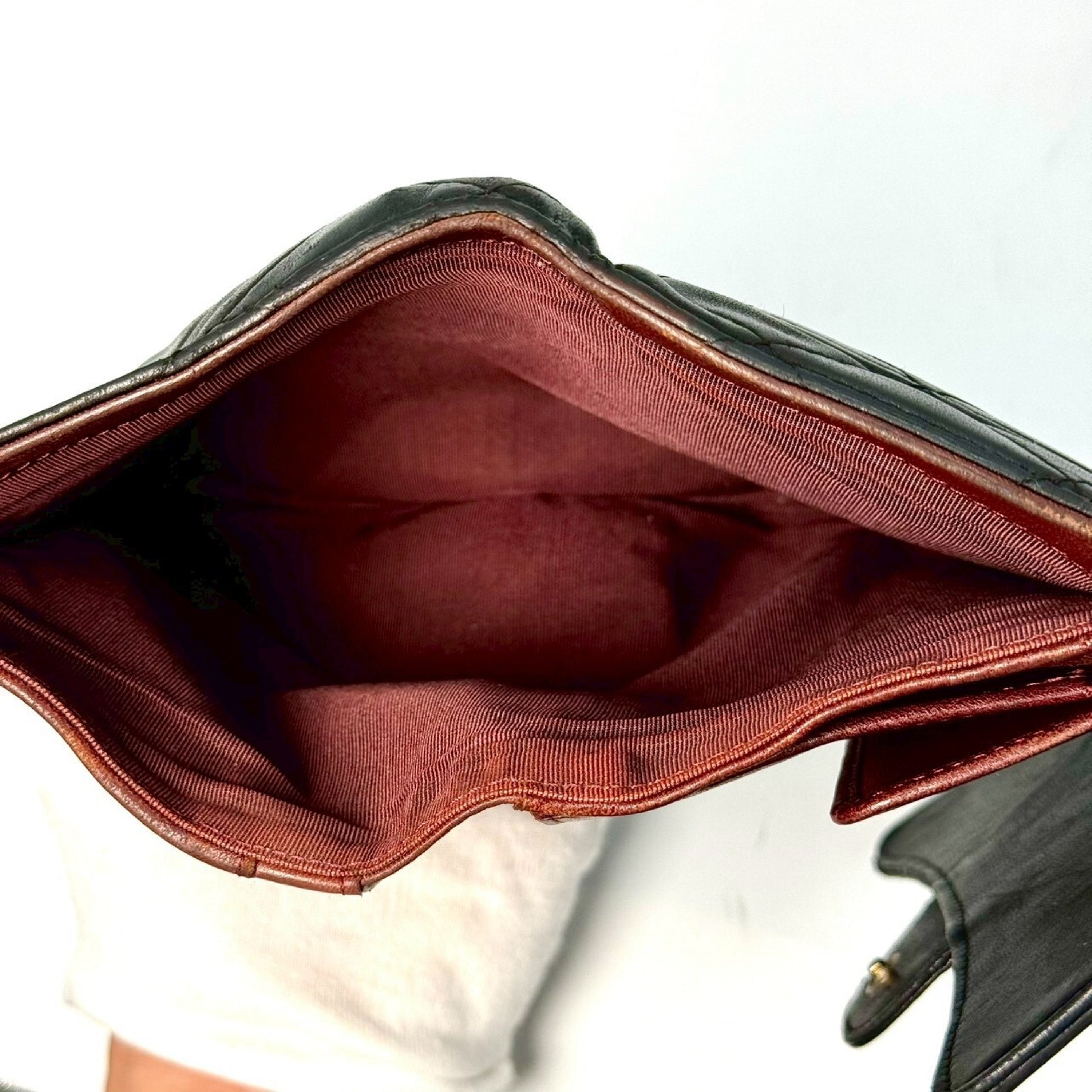 CHANEL Matlasse Lambskin Timeless Classic Tri-Fold Long Wallet Black 12545846