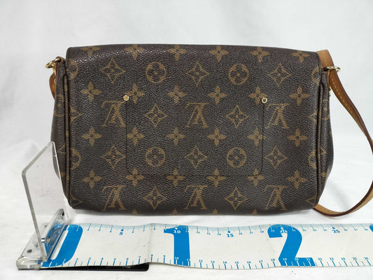 LOUIS VUITTON Favorite PM Shoulder Bag Monogrammed Brown Leather M40717 FL4143