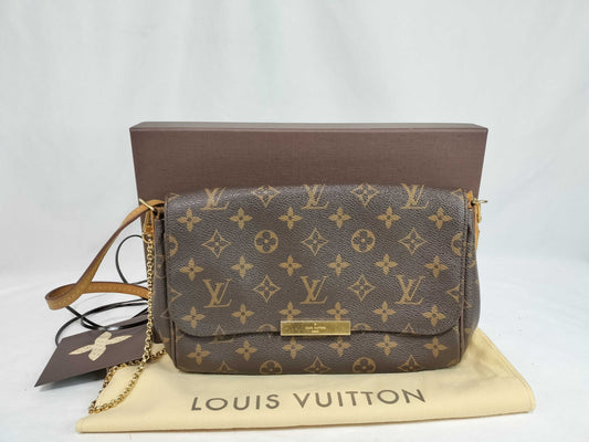 LOUIS VUITTON Favorite PM Shoulder Bag Monogrammed Brown Leather M40717 FL4143