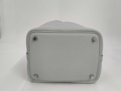 HERMES Picotin Lock 18 Blue Pale x Taurillon Clemence x Silver Hardware x Double Stamp WAK008MM Handbag