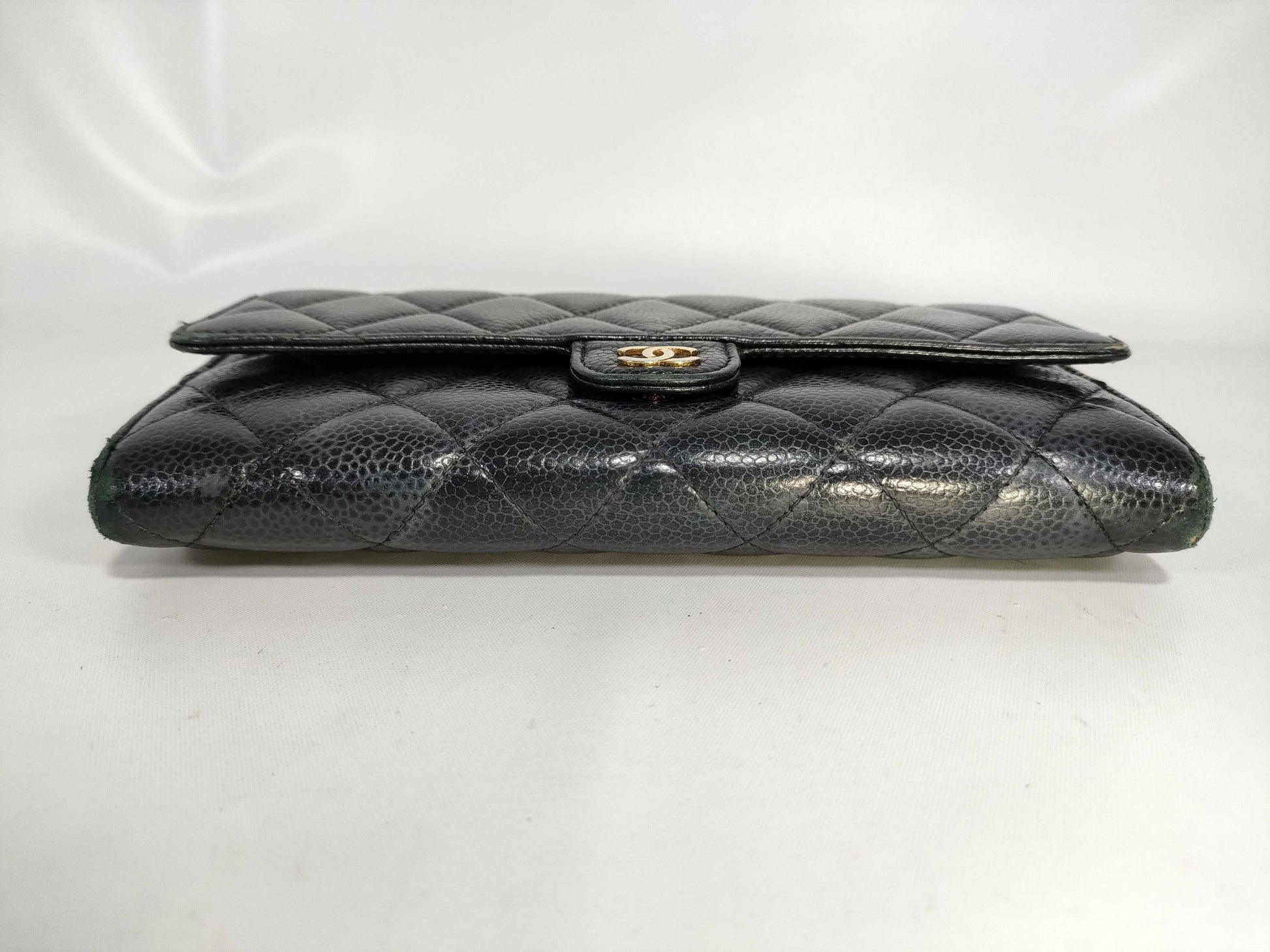 CHANEL Caviar Leather Matelasse Caviar Leather Long Wallet 25063581 Black Wallet