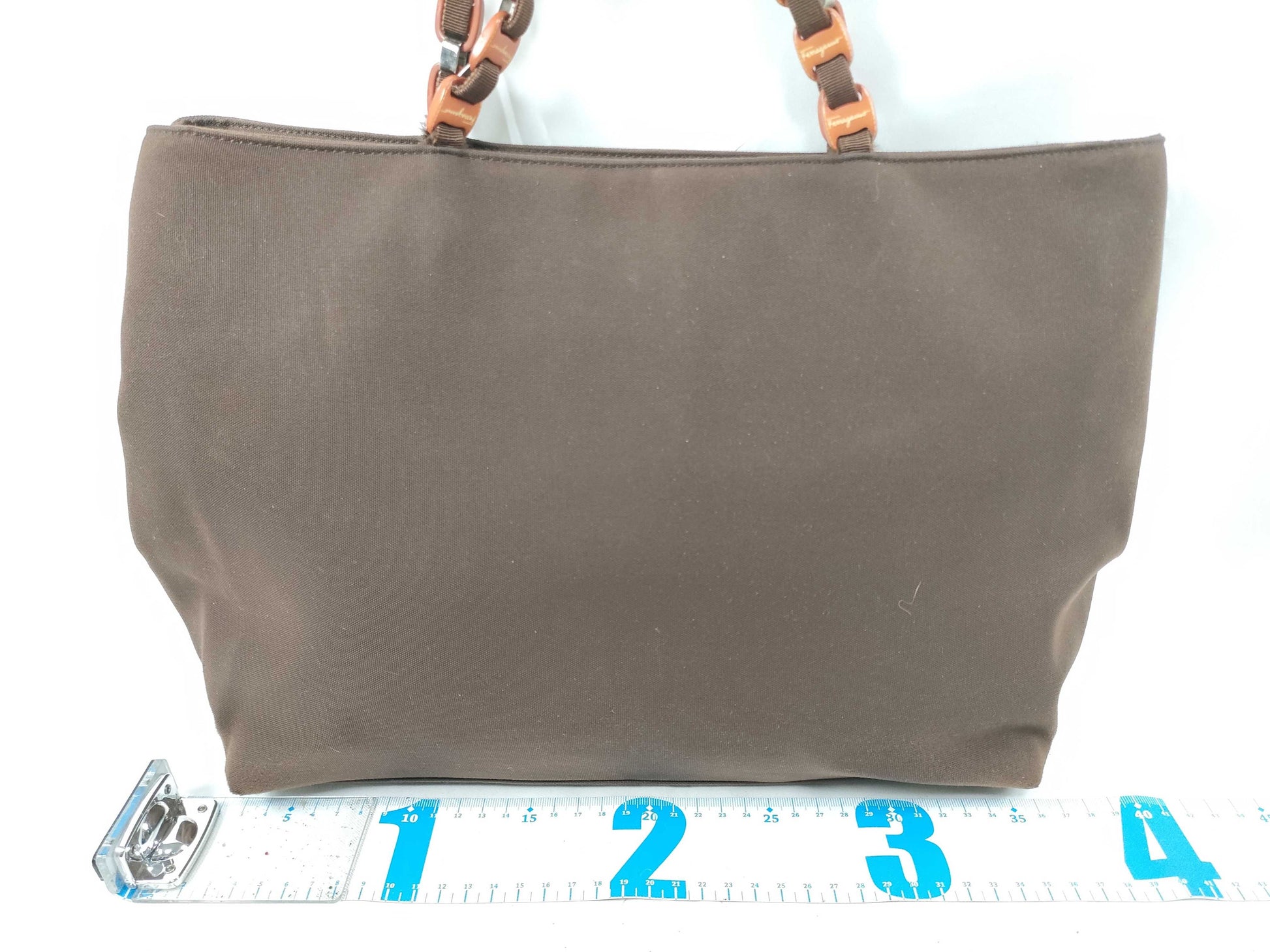 Salvatore Ferragamo Nylon Canvas Tote Bag AU-21・8230 Brown